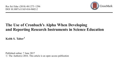 The Use of Cronbach’s Alpha When Developing and Reporting.